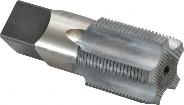 Hertel - 1-1/4 - 11-1/2 NPS Thread, 5 Flute Standard Pipe Tap - 4" OAL, 1-3/4" Thread Length, 1-5/16" Shank Diam, Chrome Finish, High Speed Steel - Exact Tooling