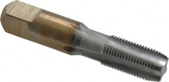 Hertel - 1/8-27 NPS Thread, 4 Flute Standard Pipe Tap - 2-1/8" OAL, 3/4" Thread Length, 7/16" Shank Diam, Chrome Finish, High Speed Steel - Exact Tooling