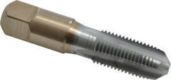 Hertel - 1/4-18 NPS Thread, 4 Flute Standard Pipe Tap - 2-7/16" OAL, 1-1/16" Thread Length, 9/16" Shank Diam, Chrome Finish, High Speed Steel - Exact Tooling