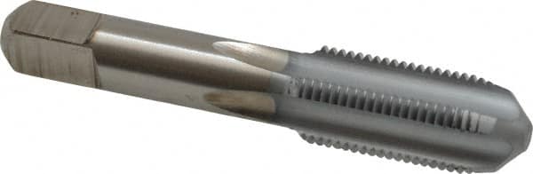 Hertel - 1/8-27 NPS Thread, 4 Flute Standard Pipe Tap - 2-1/8" OAL, 3/4" Thread Length, 5/16" Shank Diam, Chrome Finish, High Speed Steel - Exact Tooling