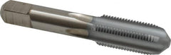 Hertel - 1/8-27 NPS Thread, 4 Flute Standard Pipe Tap - 2-1/8" OAL, 3/4" Thread Length, 5/16" Shank Diam, Chrome Finish, High Speed Steel - Exact Tooling