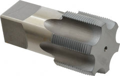 Hertel - 2 - 11-1/2 NPS Thread, 7 Flute Standard Pipe Tap - 4-1/2" OAL, 2-9/16" Thread Length, 1-7/8" Shank Diam, Chrome Finish, High Speed Steel - Exact Tooling