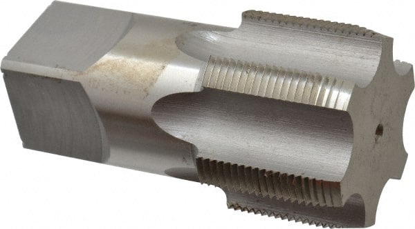 Hertel - 2 - 11-1/2 NPS Thread, 7 Flute Standard Pipe Tap - 4-1/2" OAL, 1-3/4" Thread Length, 1-7/8" Shank Diam, Bright Finish, High Speed Steel - Exact Tooling