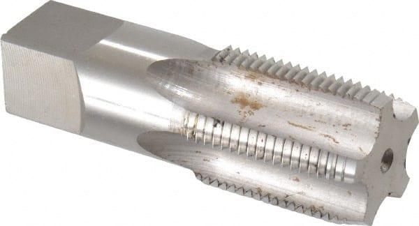Hertel - 1 - 11-1/2 NPS Thread, 5 Flute Standard Pipe Tap - 3-1/4" OAL, 1-3/4" Thread Length, 1-1/8" Shank Diam, Bright Finish, High Speed Steel - Exact Tooling