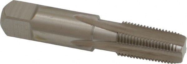 Hertel - 1/8-27 NPTF Thread, 4 Flute Short Projection Standard Pipe Tap - 2-1/8" OAL, 3/4" Thread Length, 7/16" Shank Diam, Bright Finish, High Speed Steel - Exact Tooling