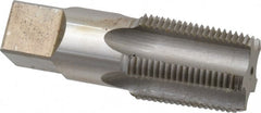 Hertel - 1 - 11-1/2 NPT Thread, 5 Flute Short Projection Standard Pipe Tap - 3-3/4" OAL, 1-3/4" Thread Length, 1-1/8" Shank Diam, Bright Finish, High Speed Steel - Exact Tooling