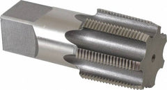 Hertel - 1-1/2 - 11-1/2 NPT Thread, 7 Flute Short Projection Standard Pipe Tap - 4-1/4" OAL, 1-3/4" Thread Length, 1-1/2" Shank Diam, Bright Finish, High Speed Steel - Exact Tooling