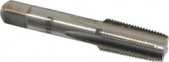 Hertel - 1/8-27 NPT Thread, 4 Flute Short Projection Standard Pipe Tap - 2-1/8" OAL, 3/4" Thread Length, 5/16" Shank Diam, Bright Finish, High Speed Steel - Exact Tooling