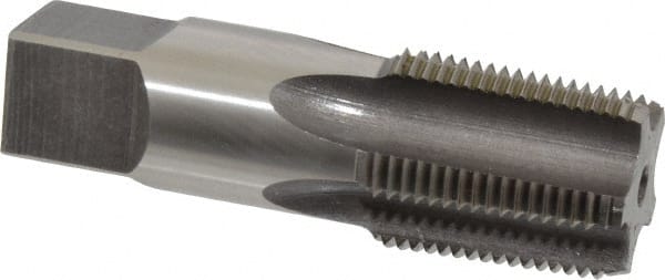 Hertel - 3/4-14 NPT Thread, 5 Flute Short Projection Standard Pipe Tap - 3-1/4" OAL, 1-3/8" Thread Length, 29/32" Shank Diam, Bright Finish, High Speed Steel - Exact Tooling