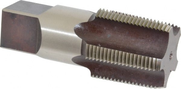 Hertel - 1-1/4 - 11-1/2 NPT Thread, 5 Flute Short Projection Standard Pipe Tap - 4" OAL, 1-3/4" Thread Length, 1-5/16" Shank Diam, Bright Finish, High Speed Steel - Exact Tooling