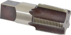 Hertel - 1-1/4 - 11-1/2 NPT Thread, 5 Flute Short Projection Standard Pipe Tap - 4" OAL, 1-3/4" Thread Length, 1-5/16" Shank Diam, Bright Finish, High Speed Steel - Exact Tooling