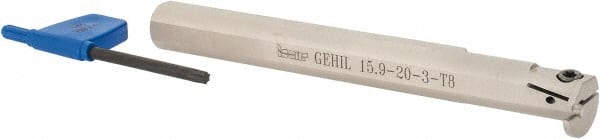 Iscar - GEHI, Left Hand, 0.315" Max Depth of Cut, 0.095 to 1/8" Groove Width, Indexable Grooving Tool Holder - GEMI.., GEPI.. Insert Compatibility, 5/8" Shank Width, 6" OAL, Through Coolant - Exact Tooling