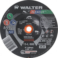 WALTER Surface Technologies - 6" Diam, 60 Grit Surface Grinding Wheel - Aluminum Oxide/Silicon Carbide Blend, Resinoid Bond - Exact Tooling