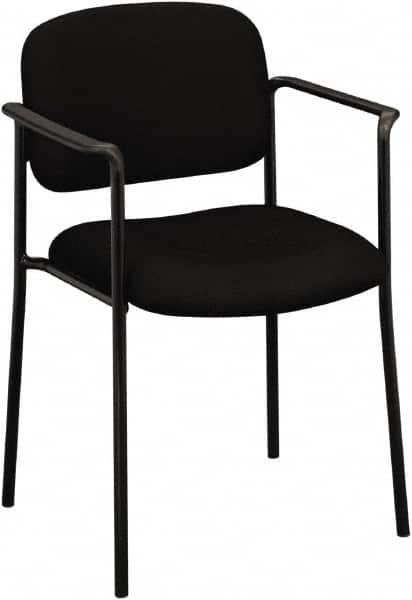 Basyx - Fabric Black Stacking Chair - Black Frame, 23-1/4" Wide x 21" Deep x 32-3/4" High - Exact Tooling