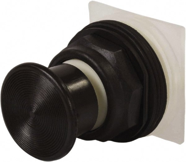 Schneider Electric - 30mm Mount Hole, Extended Straight, Pushbutton Switch Only - Black Pushbutton, Momentary (MO) - Exact Tooling