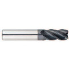 1/8" Dia. - 3/8" LOC - 1-1/2" OAL - .010-.015 Radius 4 FL Carbide S/E HP End Mill-AlTiN - Exact Tooling