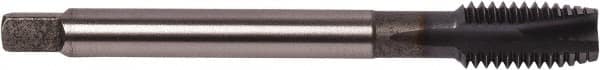 Union Butterfield - #10-24 UNC, 3 Flute, TiCN Finish, Powdered Metal Spiral Point Tap - Plug Chamfer, Right Hand Thread, 2.756" OAL, 0.591" Thread Length, 0.194" Shank Diam, 2B Class of Fit, Series 1672AP - Exact Tooling