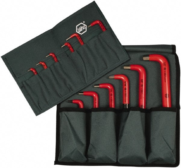 Wiha - 12 Piece Insulated L-Key Ball End Hex Key Set - Hex Range 1/16 to 1/2" - Exact Tooling