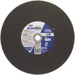 Norton - 16" 36 Grit Zirconia Alumina Cutoff Wheel - 7/64" Thick, 1" Arbor, 3,820 Max RPM, Use with Stationary Tools - Exact Tooling