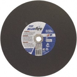 Norton - 16" 36 Grit Zirconia Alumina Cutoff Wheel - 7/64" Thick, 1" Arbor, 3,820 Max RPM, Use with Stationary Tools - Exact Tooling