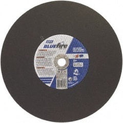 Norton - 16" 36 Grit Zirconia Alumina Cutoff Wheel - 7/64" Thick, 1" Arbor, 3,820 Max RPM, Use with Stationary Tools - Exact Tooling