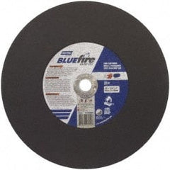 Norton - 14" 36 Grit Zirconia Alumina Cutoff Wheel - 7/64" Thick, 1" Arbor, 4,365 Max RPM, Use with Stationary Tools - Exact Tooling