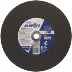 Norton - 14" 36 Grit Zirconia Alumina Cutoff Wheel - 7/64" Thick, 1" Arbor, 4,365 Max RPM, Use with Stationary Tools - Exact Tooling