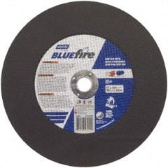 Norton - 12" 36 Grit Zirconia Alumina Cutoff Wheel - 7/64" Thick, 1" Arbor, 5,095 Max RPM, Use with Stationary Tools - Exact Tooling