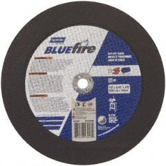 Norton - 10" 30 Grit Zirconia Alumina Cutoff Wheel - 3/32" Thick, 5/8" Arbor, 6,110 Max RPM, Use with Stationary Tools - Exact Tooling