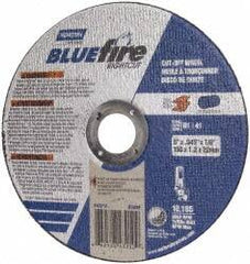 Norton - 5" 36 Grit Zirconia Alumina Cutoff Wheel - 1/16" Thick, 7/8" Arbor, 12,225 Max RPM, Use with Angle Grinders - Exact Tooling