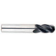 3/8" Dia. - 2-1/2" OAL - Ball Nose-AlTiN Coated-Solid Carbide HP SE End Mill-4 FL - Exact Tooling