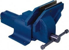 Gibraltar - 6" Jaw Width, 6" Opening Capacity, 3-5/8" Throat Depth, Steel Stationary Bench Vise - Bolt Down Base Attachment - Exact Tooling