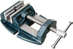 Gibraltar - 5" Jaw Opening Capacity x 2" Throat Depth, Horizontal Drill Press Vise - 5" Wide x 2" High Jaw, Stationary Base, Standard Speed, 12" OAL x 3" Overall Height, Cast Iron - Exact Tooling