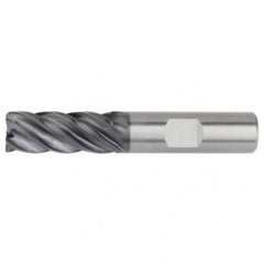 1/2x1/2x1-1/4x3 5FL Square Carbide End Mill-Round Shank-AlTiN - Exact Tooling