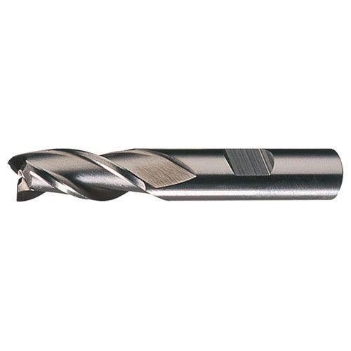 ‎1/4″ × 3/8″ × 5/8″ × 2-7/16″ RHS / RHC HSS HSS Single End 3-Flute Center Cutting Finishing End Mill - Bright