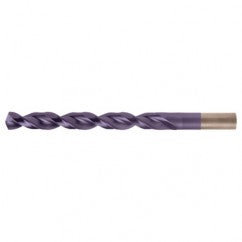 #34 RHS / RHC HSS-CO 8% (M42) 135 Degree Split Point Q-Cobalt Wide Land Parabolic Jobber Drill - TiAlN - Exact Tooling