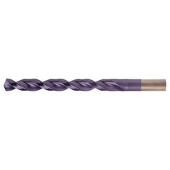 #17 RHS / RHC HSS-CO 8% (M42) 135 Degree Split Point Q-Cobalt Wide Land Parabolic Jobber Drill - TiAlN - Exact Tooling