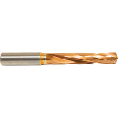 #13 Dia. × 6 mm Shank × 36 mm Flute Length × 74 mm OAL, 5xD, 135°, ZrCN, 2 Flute, Coolant Thru, Round Solid Carbide Drill - Exact Tooling