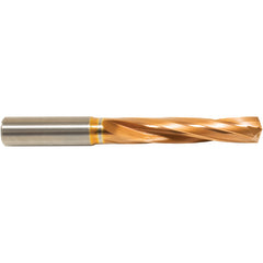 #13 Dia. × 6 mm Shank × 36 mm Flute Length × 74 mm OAL, 5xD, 135°, ZrCN, 2 Flute, Coolant Thru, Round Solid Carbide Drill - Exact Tooling
