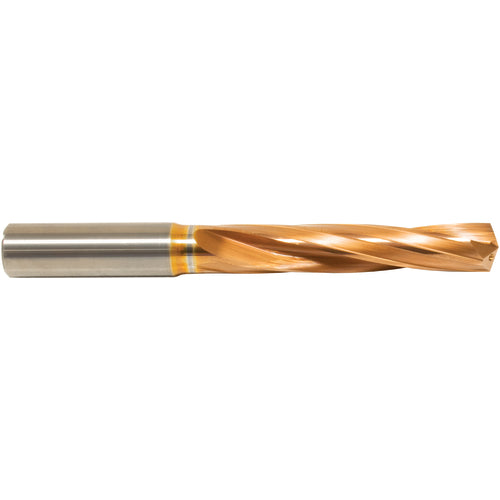5/8″ Dia. × 16 mm Shank × 83 mm Flute Length × 133 mm OAL, 5xD, 135°, ZrCN, 2 Flute, Coolant Thru, Round Solid Carbide Drill Series/List #NG05