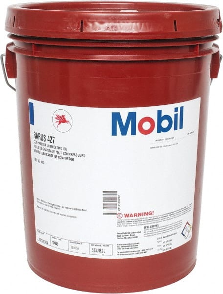 Mobil - 5 Gal Pail, ISO 100, SAE 30, Air Compressor Oil - 300°, 104.6 Viscosity (cSt) at 40°C, 11.6 Viscosity (cSt) at 100°C - Exact Tooling