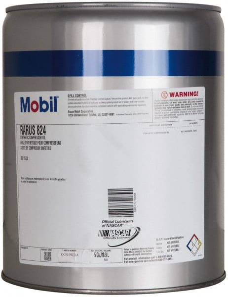 Mobil - 5 Gal Pail, ISO 32, SAE 10, Air Compressor Oil - -20°F to 400°, 29.5 Viscosity (cSt) at 40°C, 5.5 Viscosity (cSt) at 100°C - Exact Tooling