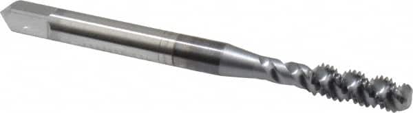 OSG - #10-32 UNF 3 Flute 2B Bottoming Spiral Flute Tap - High Speed Steel, TiCN Finish, 2-3/8" OAL, Right Hand Flute, Right Hand Thread, H3, Series 107 - Exact Tooling