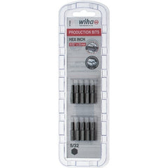 Wiha - 0.156" Hex Screwdriver Bit - 1/4" Drive, 1" OAL - Exact Tooling
