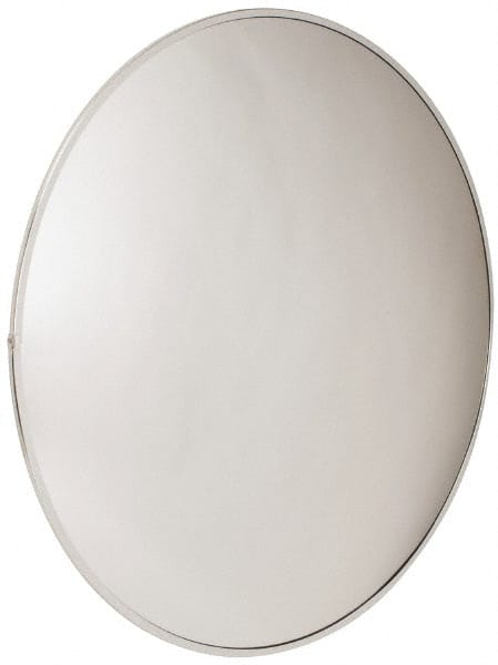 PRO-SAFE - Indoor Round Convex Safety, Traffic & Inspection Mirrors - Acrylic Lens, Laminated Hardboard Backing, 48" Diam x 3-1/4" High, 50' Max Covered Distance - Exact Tooling