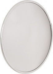 PRO-SAFE - Outdoor Round Convex Safety, Traffic & Inspection Mirrors - Acrylic Lens, Laminated Hardboard Backing, 13" Diam x 1-1/8" High, 15' Max Covered Distance - Exact Tooling