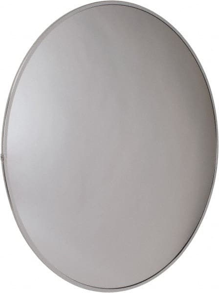 PRO-SAFE - Outdoor Round Convex Safety, Traffic & Inspection Mirrors - Acrylic Lens, Laminated Hardboard Backing, 26" Diam x 2-1/2" High, 28' Max Covered Distance - Exact Tooling