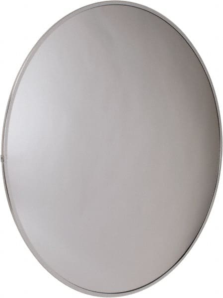 PRO-SAFE - Outdoor Round Convex Safety, Traffic & Inspection Mirrors - Acrylic Lens, Laminated Hardboard Backing, 30" Diam x 2-5/8" High, 32' Max Covered Distance - Exact Tooling