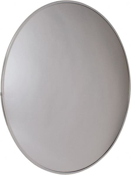 PRO-SAFE - Outdoor Round Convex Safety, Traffic & Inspection Mirrors - Acrylic Lens, Laminated Hardboard Backing, 36" Diam x 2-3/8" High, 38' Max Covered Distance - Exact Tooling