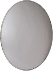 PRO-SAFE - Outdoor Round Convex Safety, Traffic & Inspection Mirrors - Acrylic Lens, Laminated Hardboard Backing, 36" Diam x 2-3/8" High, 38' Max Covered Distance - Exact Tooling